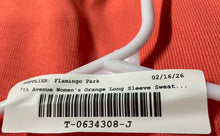 Load image into Gallery viewer, 7th Avenue Design Womens Orange Crochet Puff Sleeve Knitted Blouse Top Size S
