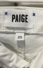 Load image into Gallery viewer, Paige Womens White Denim 5 Pocket Design Stretch Straight Jeans Pants Size 25
