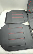 Load image into Gallery viewer, Black Red Faux Leather Piping Vehicle Car Seat Covers With Box
