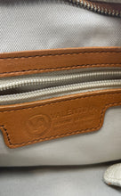 Load image into Gallery viewer, Valentina Womens White And Brown Pebbled Leather Zip Top Crossbody Handbag
