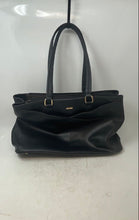 Load image into Gallery viewer, Lovevook Womens Black Leather Inner Pockets Bottom Studs Zipper Laptop Tote Bag
