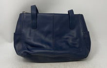 Load image into Gallery viewer, St. John's Bay Womens Dark Blue Leather Bag Charm Double Handle Shoulder Handbag
