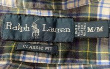 Load image into Gallery viewer, Ralph Lauren Mens Green Multicolor Plaid Button-Up Shirt Size Medium
