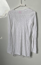 Load image into Gallery viewer, Lilly Pulitzer Womens White Crochet Knit Long Sleeve Tunic Sweater Size Medium
