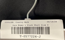 Load image into Gallery viewer, Zara Womens Black Flat Front Side Zip Stretch Mom Shorts Size Small
