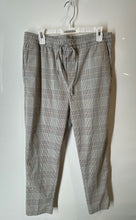 Load image into Gallery viewer, H&amp;M Womens Gray Multi Plaid Slim Fit Straight Leg Drawstring Ankle Pants Size M
