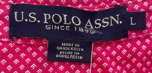 Load image into Gallery viewer, U.S. Polo Assn. Mens Pink Printed Collared Short Sleeve Polo Shirt Size L
