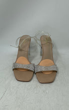Load image into Gallery viewer, Aldo Womens Beige Clear Open Toe Buckle Block Ankle Strap Heels Size 8.5

