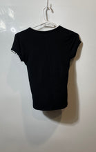 Load image into Gallery viewer, Zara Womens Black And White Short Sleeve Stretch Pullover T-Shirt Size S
