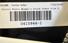 Load image into Gallery viewer, Calvin Klein Womens Black Rhinestone V-Neck Back Zip Sheath Dress Sz 4 With Tags
