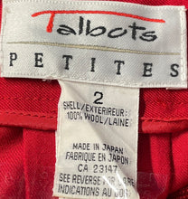 Load image into Gallery viewer, Talbots Petites Womens Red Wool Side Zipper Pleated Long Maxi Skirt Size 2P
