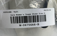 Load image into Gallery viewer, Zara Womens Taupe Leather Buckle Round Toe Ballet Flats Size EUR 41
