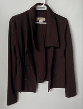 Load image into Gallery viewer, Michael Kors Womens Brown Collared Long Sleeve Double-Breasted Blazer Size XS
