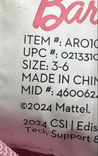 Load image into Gallery viewer, Mattel Girls White &amp; Pink Barbie Print Lace-Up Quad Wheel Roller Skates Size 3-6
