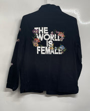 Load image into Gallery viewer, Clockhouse Womens Black Floral Long Sleeve Embroidered Collared Jacket Size 36
