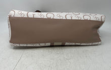 Load image into Gallery viewer, Guess Womens White Brown Monogram Print Inner Pocket Satchel Handbag With Tags

