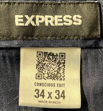 Load image into Gallery viewer, Express Mens Blue Flat Front Slash Pockets Straight Leg Dress Pants 34x34
