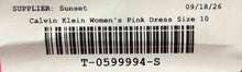 Load image into Gallery viewer, Calvin Klein Womens Pink Short Sleeve Belted Back Zip Crew Neck Sheath Dress 10
