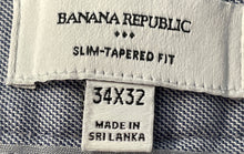 Load image into Gallery viewer, Banana Republic Mens Blue Slash Pocket Slim-Tapered Fit Dress Pants Size 34X32
