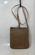 Load image into Gallery viewer, Guess Womens Brown Monogram Print Pockets Adjustable Strap Mini Crossbody Bag
