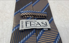Load image into Gallery viewer, Umberto Frasi Mens Brown Blue Handmade Designer Tie &amp; Cufflinks Set With Box
