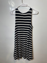 Load image into Gallery viewer, Old Navy Womens Black White Striped Sleeveless Round Neck Swing Dress Size PS

