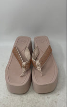 Load image into Gallery viewer, Michael Kors Womens Chandler Pink Embellished Glitter Wedge Thong Sandals Sz 9M
