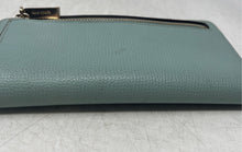 Load image into Gallery viewer, Kate Spade New York Womens Turquoise Embroidered Leather Card Slot Bifold Wallet
