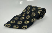 Load image into Gallery viewer, Giorgio Armani Mens Black Beige Keeper Loop Adjustable Pointed Tie
