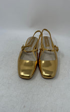 Load image into Gallery viewer, Franco Sarto Womens Destin Gold-Tone Square Toe Slingback Flats Size 5M
