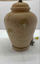 Load image into Gallery viewer, Beige Embossed Floral Pattern Table Lighting Chinoiserie Ceramic Lamp
