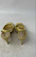 Load image into Gallery viewer, Antonio Melani Womens Beige Yellow Leather Peep Toe Slingback Heels Size 5.5 M

