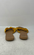 Load image into Gallery viewer, Express Womens Yellow Beige Open Toe Slip-On Flat Heel Slide Sandals Size 7
