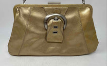 Load image into Gallery viewer, Adrienne Vittadini Womens Gold Leather Inner Pocket Chain Strap Clutch Purse
