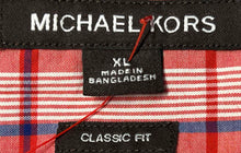 Load image into Gallery viewer, Michael Kors Mens Red Plaid Print Cotton Classic Fit Button-Up Shirt Size XL
