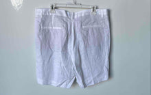 Load image into Gallery viewer, Zara Mens White Linen Flat Front Slash Pockets Chino Short Size XL

