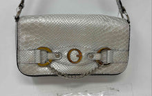 Load image into Gallery viewer, Guess Womens Silver Animal Print Small Flap Shoulder Handbag

