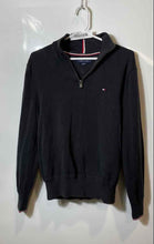 Load image into Gallery viewer, Tommy Hilfiger Mens Black Long Sleeve Mock Neck 1/4 Zip Pullover Sweater Size M
