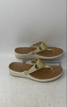 Load image into Gallery viewer, Crocs Womens Sanrah Beige Hammered Circle Slip-On Flip Flop Sandals Size 9
