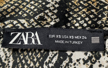 Load image into Gallery viewer, Zara Womens Brown Snakeskin High Waist Ruffle Hem Side Zip Mini Skort Size XS

