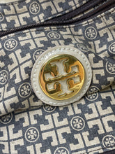 Load image into Gallery viewer, Authentic Tory Burch Womens Beige Coated Twill Mini Tote Purse Worn Stained
