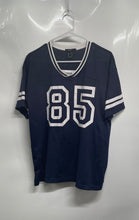 Load image into Gallery viewer, Forever 21 Mens Blue White #85 Print Short Sleeve Activewear Jersey Size S
