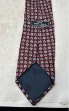 Load image into Gallery viewer, Mens Burgundy Geometric Print Silk Adjustable Designer Tie Made In Italy

