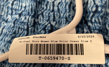 Load image into Gallery viewer, Michael Kors Womens Blue Abstract Print Long Sleeve Ruffle Hem Shift Dress Sz S
