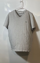 Load image into Gallery viewer, Lacoste Mens Gray Striped Cotton Short Sleeve V-Neck Regular Fit T-Shirt Size XL
