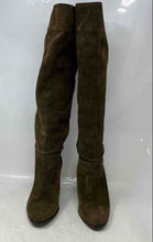 Load image into Gallery viewer, Zara Womens Brown Suede Round Toe Pull-On Block Heel Knee High Boots Size EUR 37

