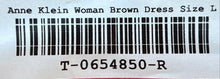 Load image into Gallery viewer, Anne Klein Womens Brown 3/4 Sleeve V-Neck Chain-Waist Wrap Dress Size L With Tag
