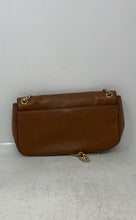 Load image into Gallery viewer, Michael Kors Womens Hamilton Brown Gold Leather Chain Strap Flap Shoulder Purse
