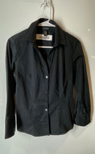 Load image into Gallery viewer, Banana Republic Womens Black Long Sleeve Collared Button-Up Shirt Size Small
