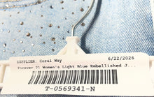 Load image into Gallery viewer, Forever 21 Womens Light Blue Denim Embellished Pockets Flare Jeans Size 26
